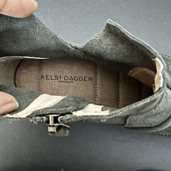 Kelsi Dagger Womens Booties 7 Green Brooklyn Latch Ankle Side Zip Boots $185 - Picture 13 of 14